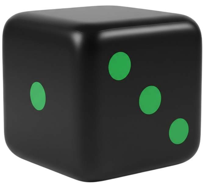 Two-Tone Black Green Dice